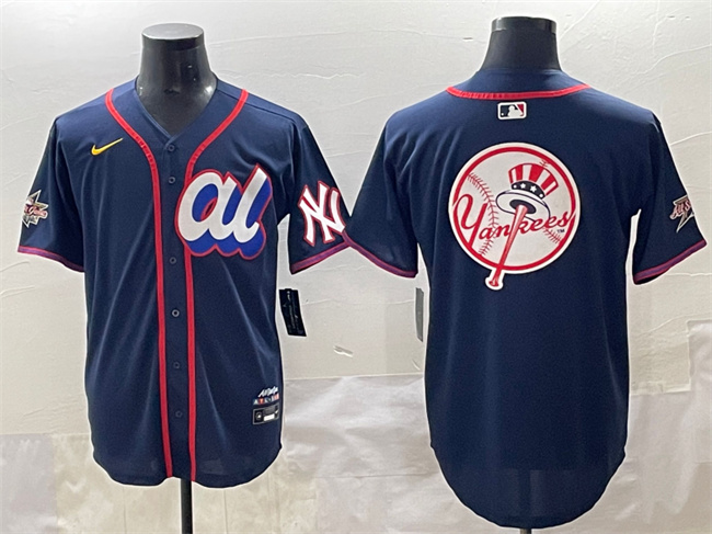 Men's American League New York Yankees Team Big Logo Navy 2025 All-Star Edition Limited Stitched Baseball Jersey 004 Men's American League New York Yankees Team Big Logo Navy 2025 All-Star Edition Limited Stitched Baseball Jersey 004